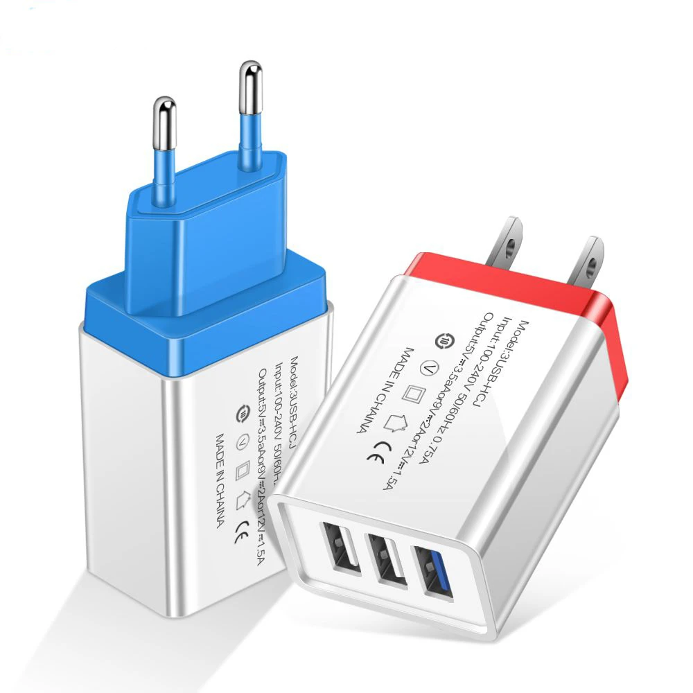 OLAF 3 USB зарядное устройство ЕС США быстрая зарядка мобильный телефон для iphone Samsung