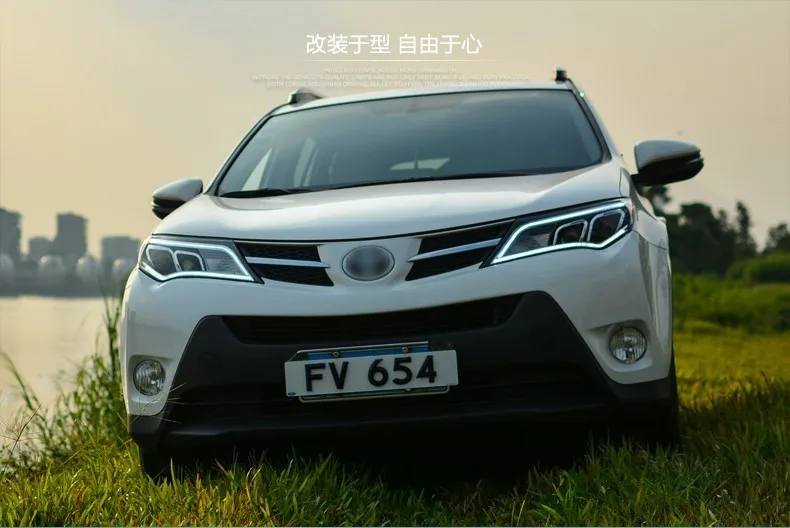 Автомобильный Стайлинг для Toyota RAV4 светодиодный фары 2013- RAV 4 фары DRL Биксеноновые линзы Высокий Низкий луч парковка противотуманная фара передняя