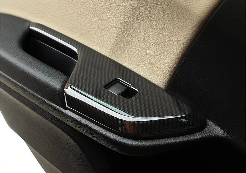SUNFADA [LHD] Салон дверь подлоктоник из углеродного волокна украшения автомобиля