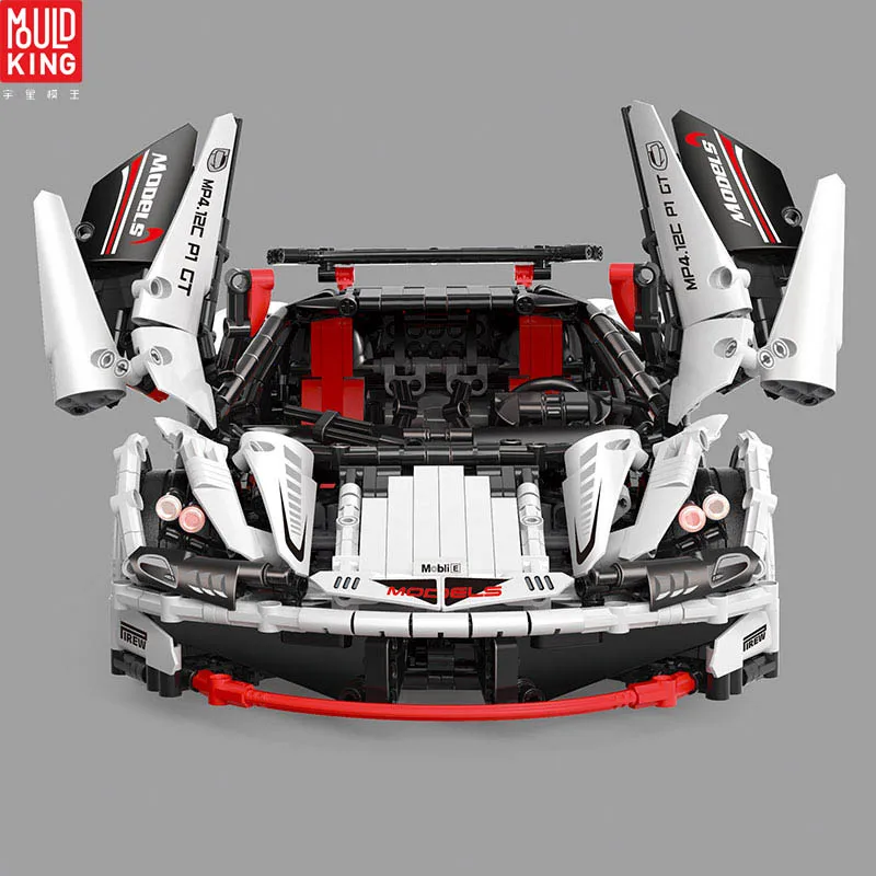 Плесень king Technic серии совместимы с MOC 16915 белый гоночный автомобиль строительные