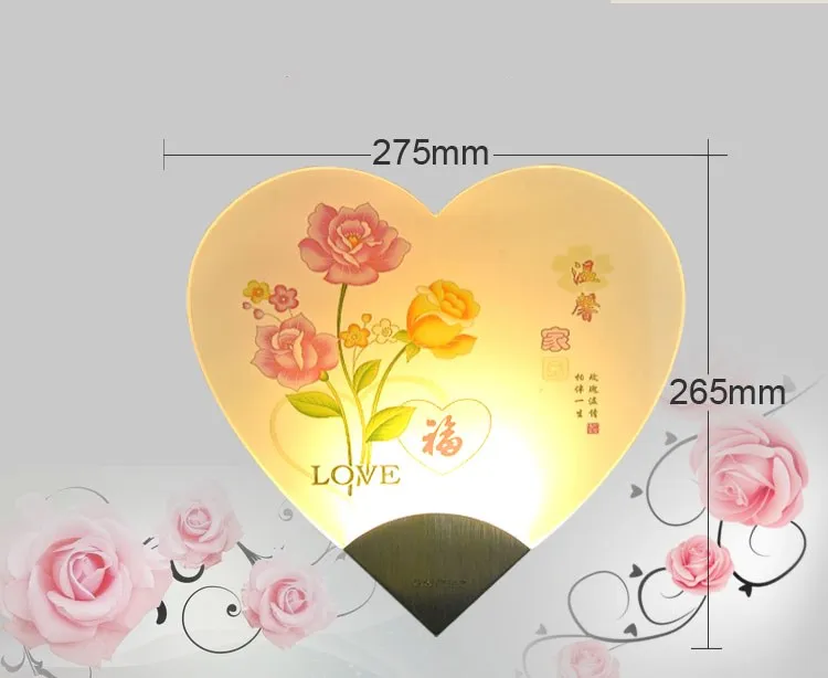 modern minimalist Wall lamp bedside bedroom aisle living room led warm creative acrylic heart-shape indoor wall lights | Освещение