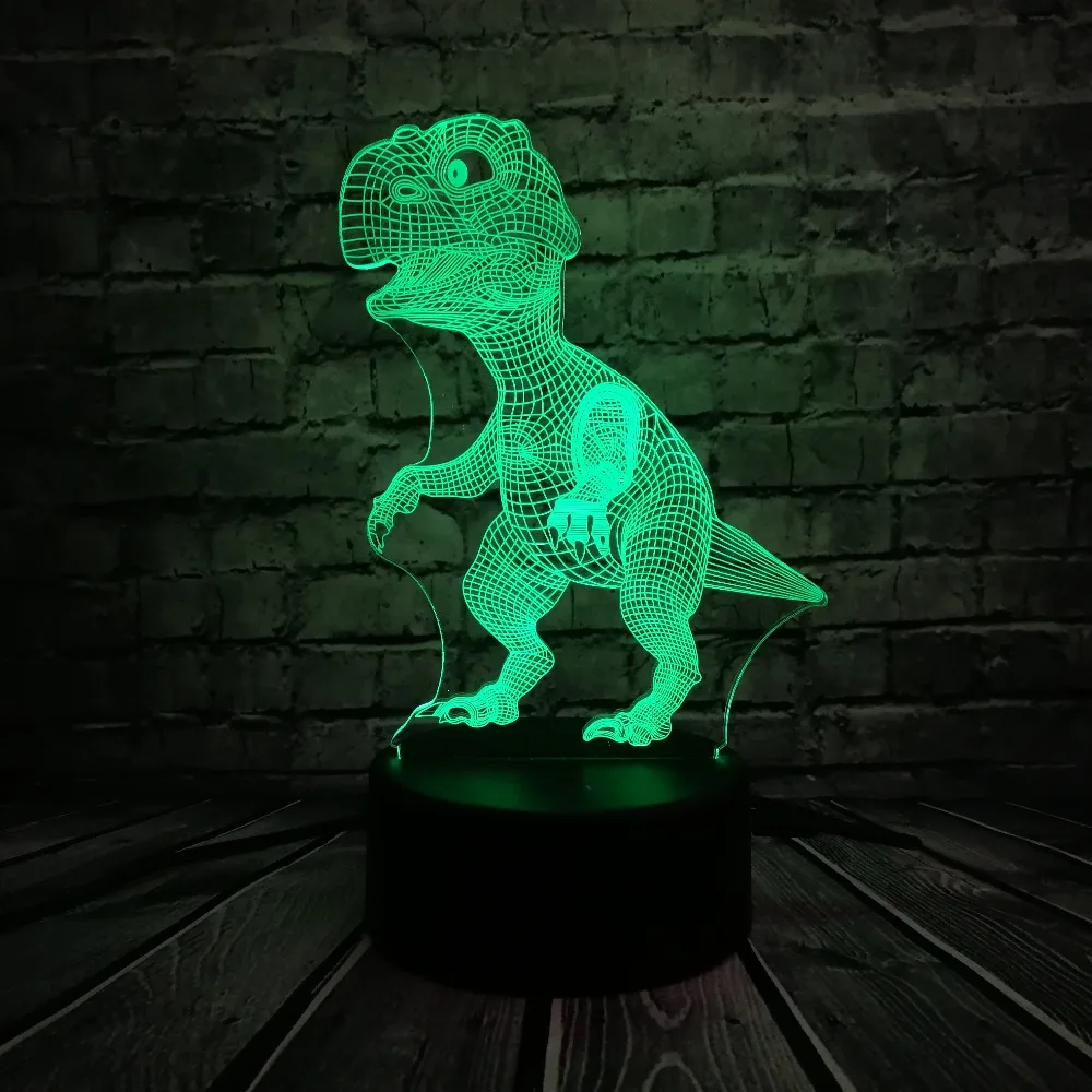 3D лампа в виде динозавра детские игрушки рождественские лампы 7 цветов