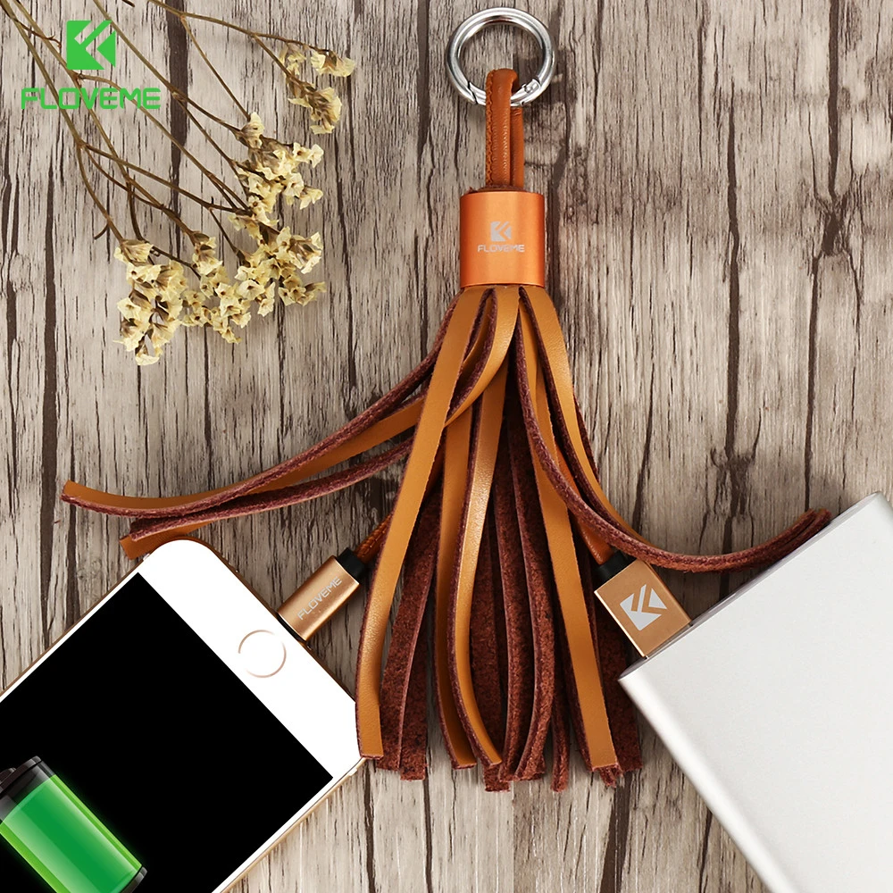 FLOVEME для iPhone 7 6 6S 5 USB кабель/Android Micro из натуральной кожи с кисточками кабель Samsung