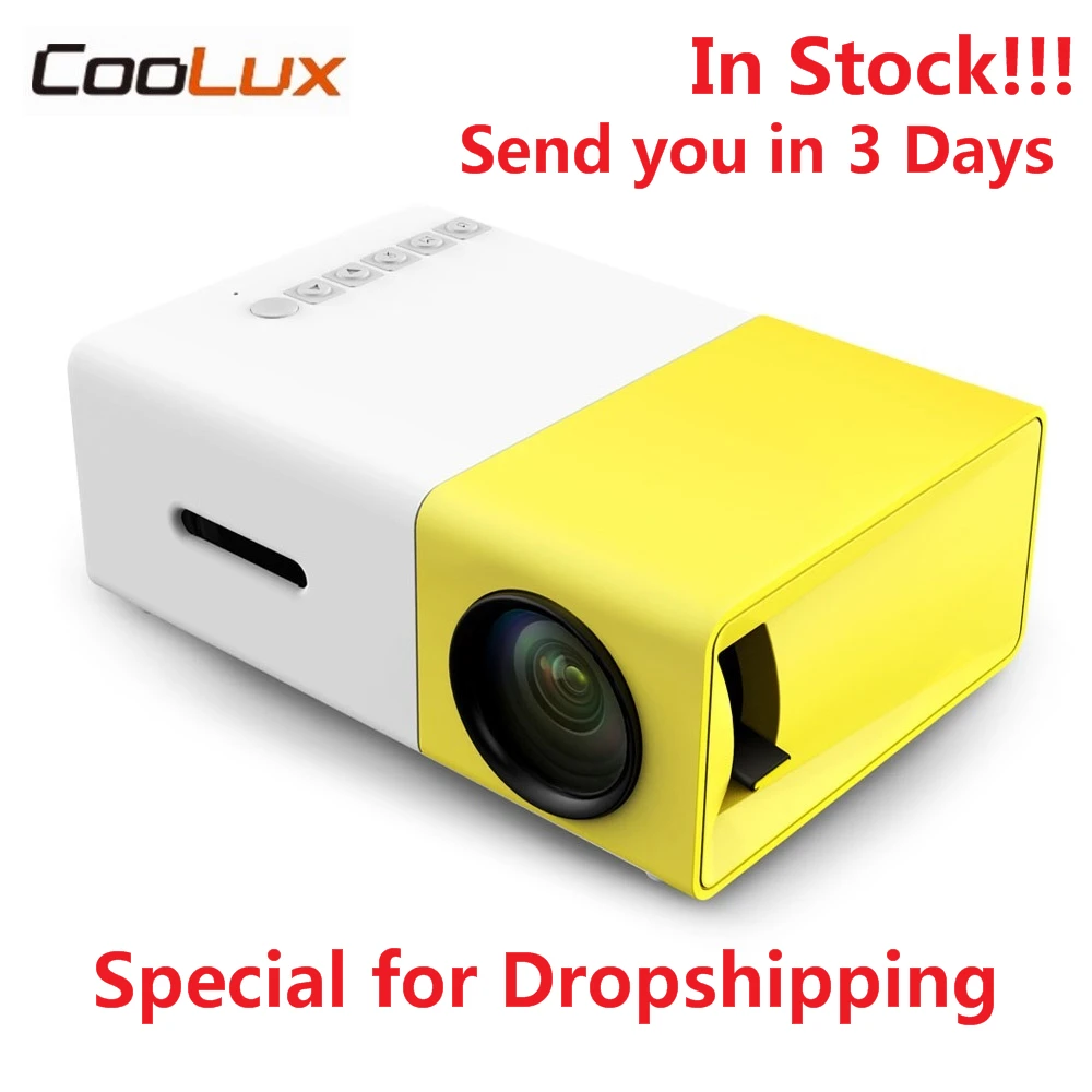 В наличии Coolux YG300 YG 300 Мини ЖК светодиодный проектор мини 400 600LM 1080P видео 320x240