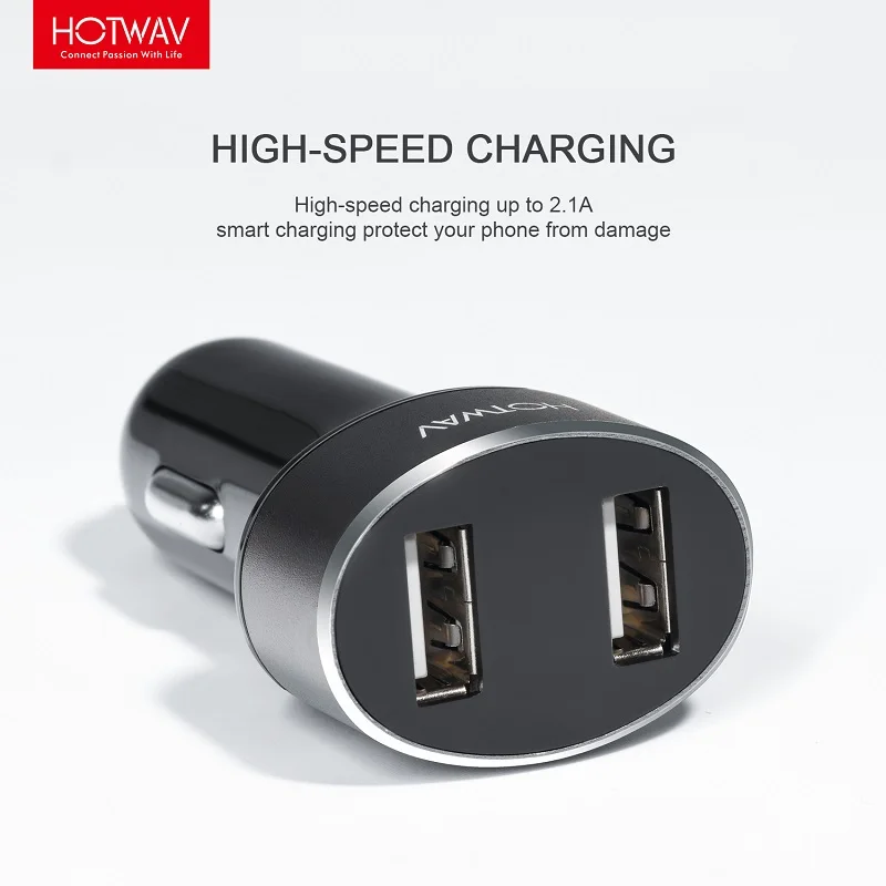 HOTWAV USB Автомобильное зарядное устройство для мобильного телефона металлический