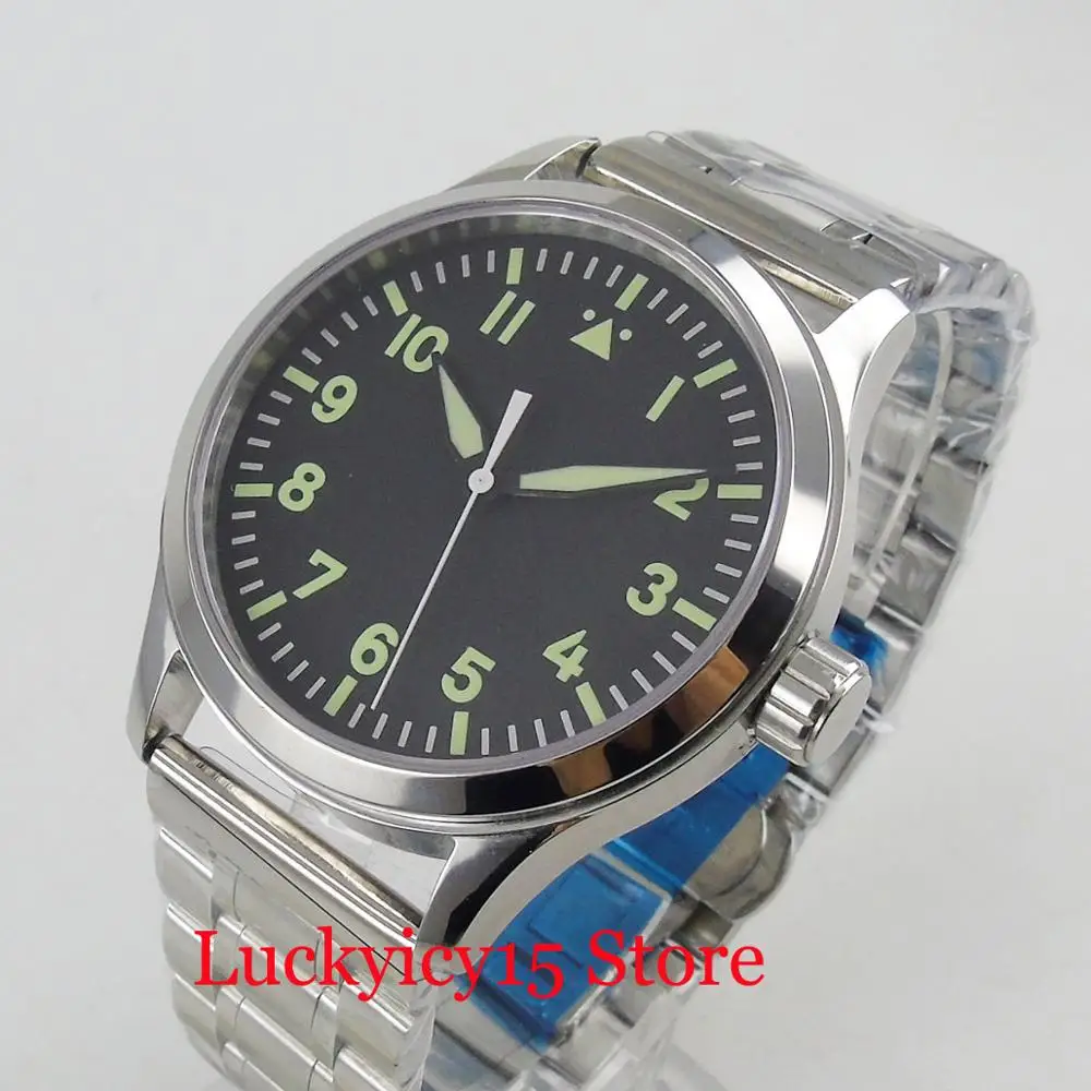 

Simple Top Brand 42MM Automatic Men's Watch With Sterile Dial Stainless Steel Strap Seagull 1612 Automatic Movement Wristwatch
