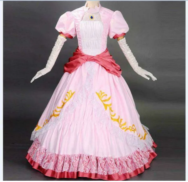 Costumebuy Марио Персик платье принцессы косплей для женщин бальное платье платья для леди розовый Хэллоуин костюм Индивидуальный заказ