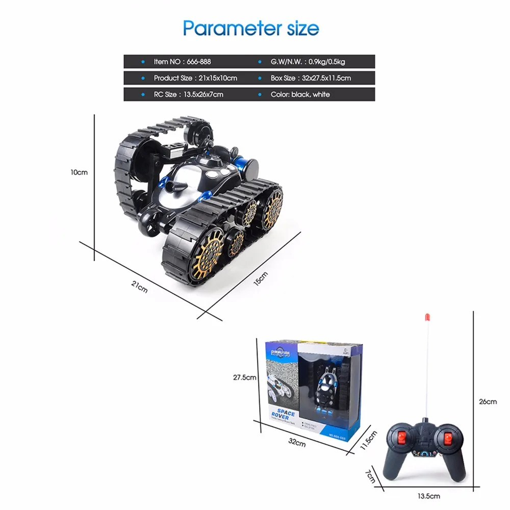 360 Новый 2018 вращение rc Танк со светодио дный пульт дистанционного управления