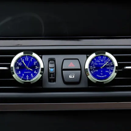 Кварцевые часы Luminova для автомобиля 2 шт. с термометром украшение на