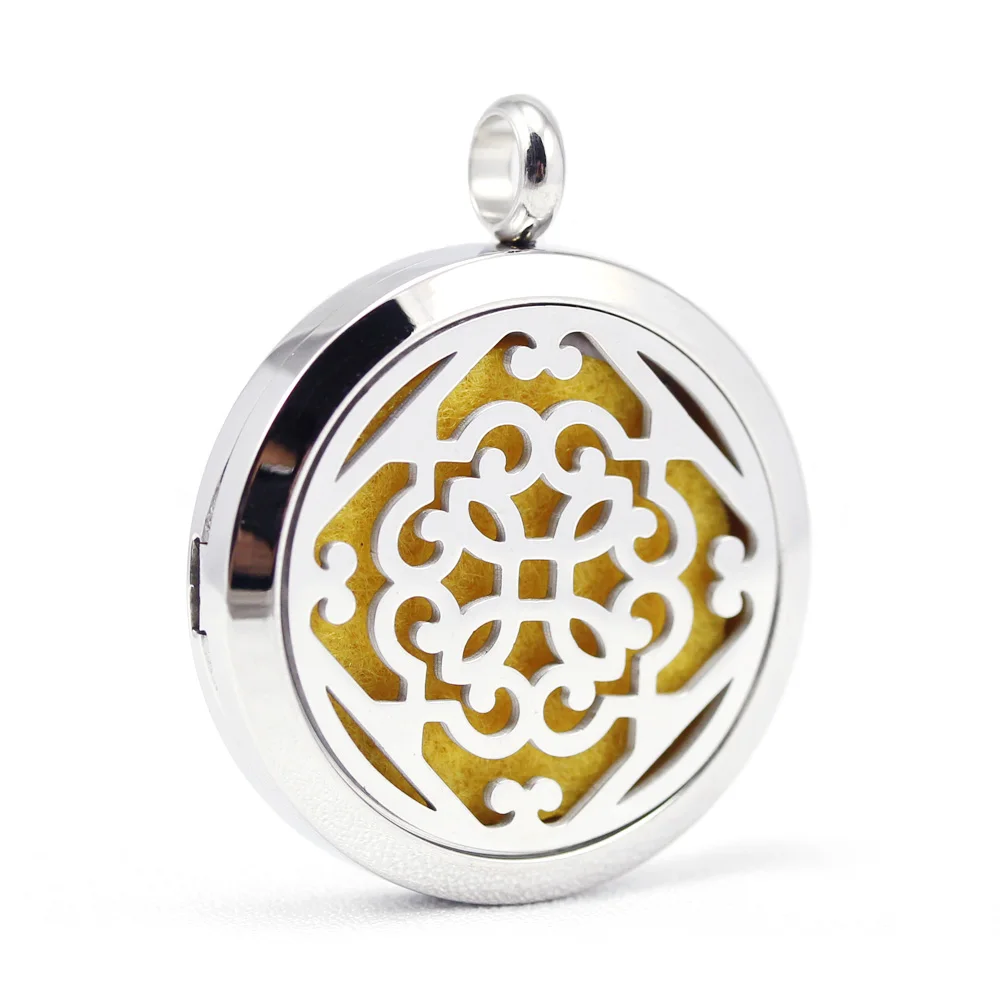 

30mm 316L stainless steel aroma aromatherapy essential oil diffuser necklace