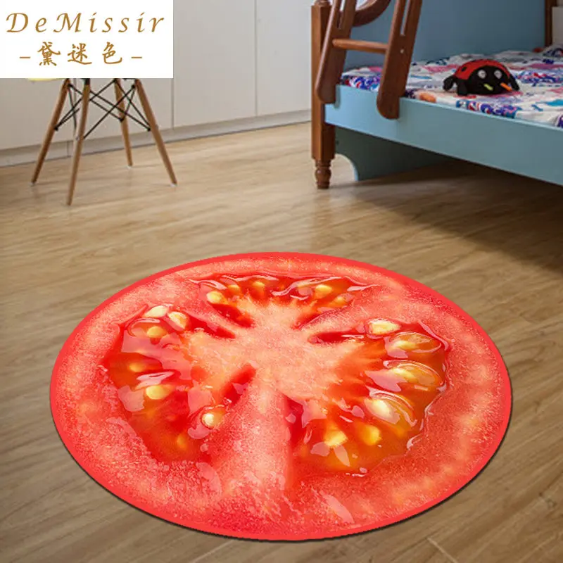 3D Fruit Round Small Rug Dywan Dia 60CM alfombras dormitorio Circular Living Room Chair Pad rugs mats tapis chambre | Дом и сад