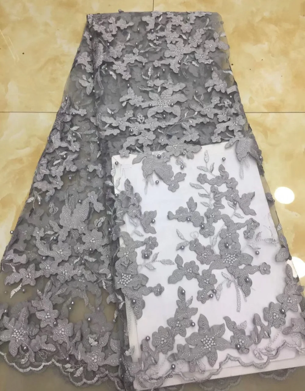 African French Lace cut Fabric High Quality African Tulle Lace Fabric For Wedding Beaded French Lace Fabric ML6578