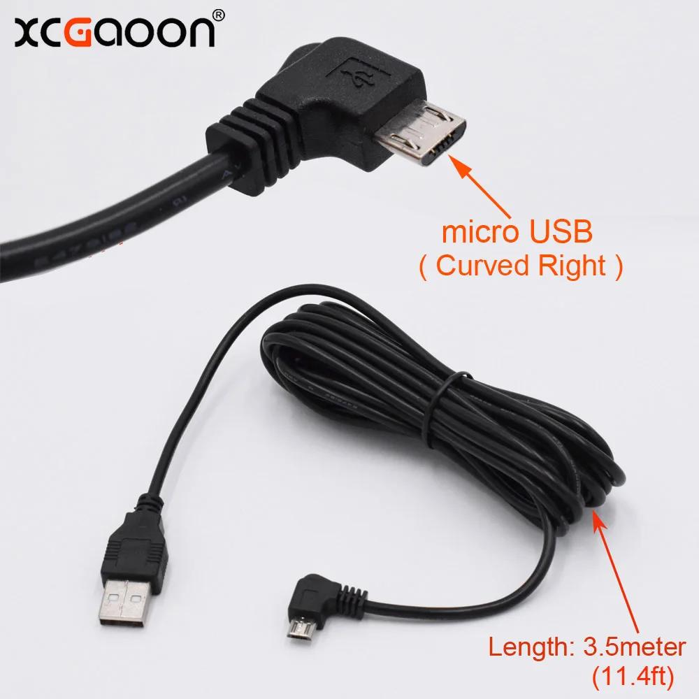 Изогнутый кабель micro USB XCGaoon для зарядки автомобиля 90 градусов Длина 3 5 м фута|usb cable