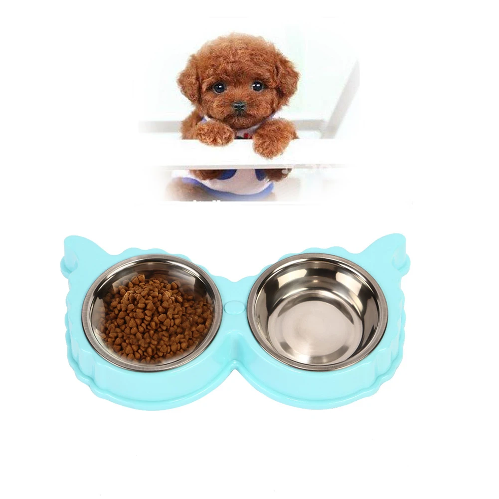 Stainless Steel Pet Dog Cat Puppy Feeding Feeder Double Bowl Water Food Holder | Дом и сад