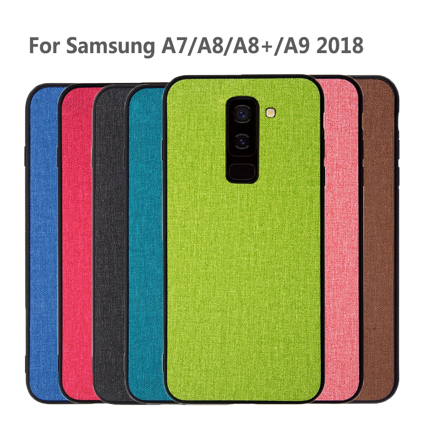 Чехол для Samsung Galaxy A8 2018 задняя крышка + Plus противоударный защитный тканевый