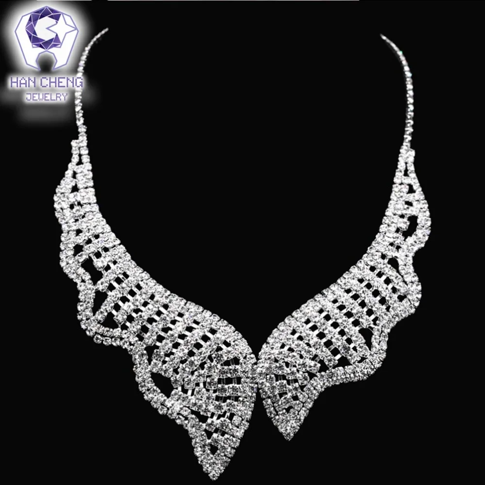 HanCheng Новое модное ожерелье со стразами воротник наборы свадебные ювелирные