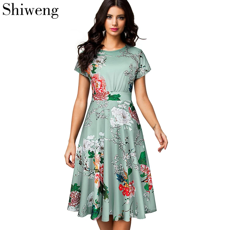 Shiweng Новая модная повседневная Летняя одежда для женщин сексуальное платье с цветочным принтом, Vestidos Largos Zomerjurk Dames a140