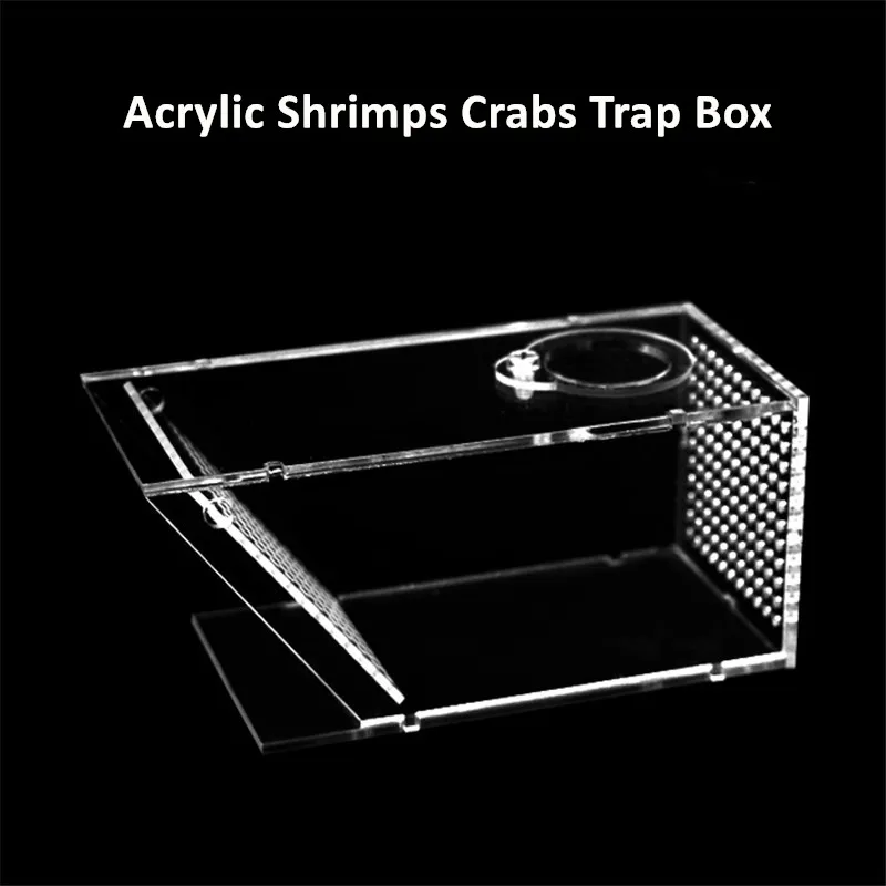 

Acrylic Clear Aquarium Shrimps Crabs Trap Box One-Way Valve Fish Tank Supplies