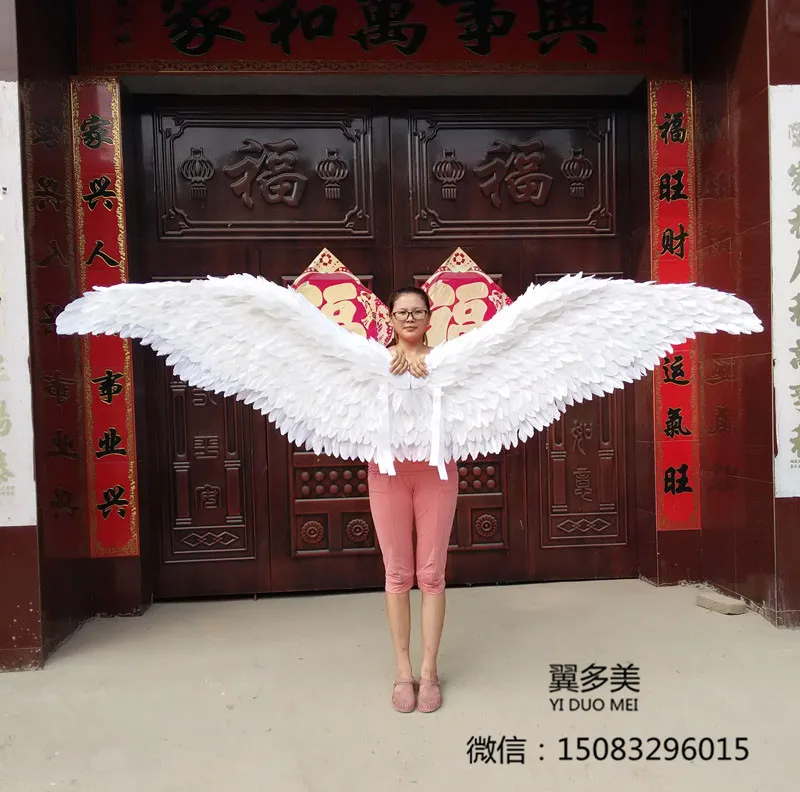 EMS free shipping Large size white angel feather wings beautiful rose red fairy stage performance supplies | Дом и сад