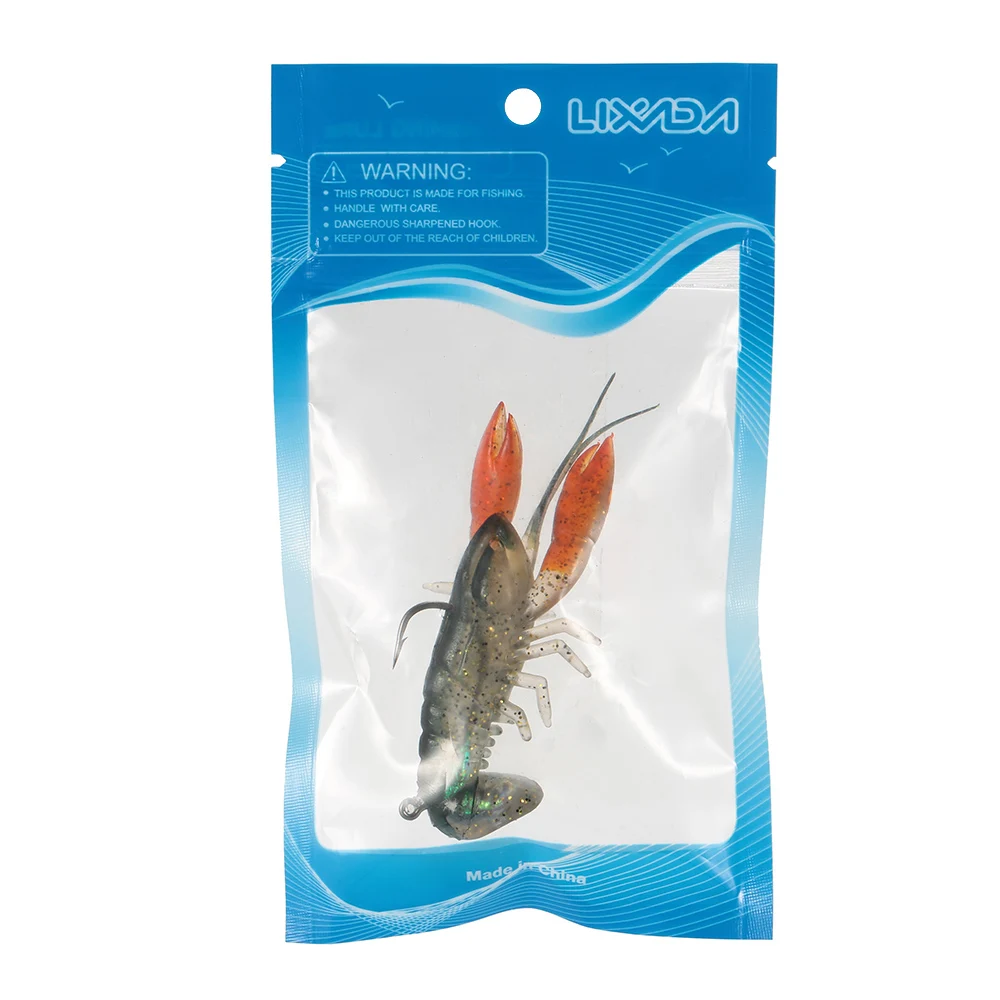 Lixada 8 см/14g приманки для рыбалки мягкие Раков похожая на настоящую креветки