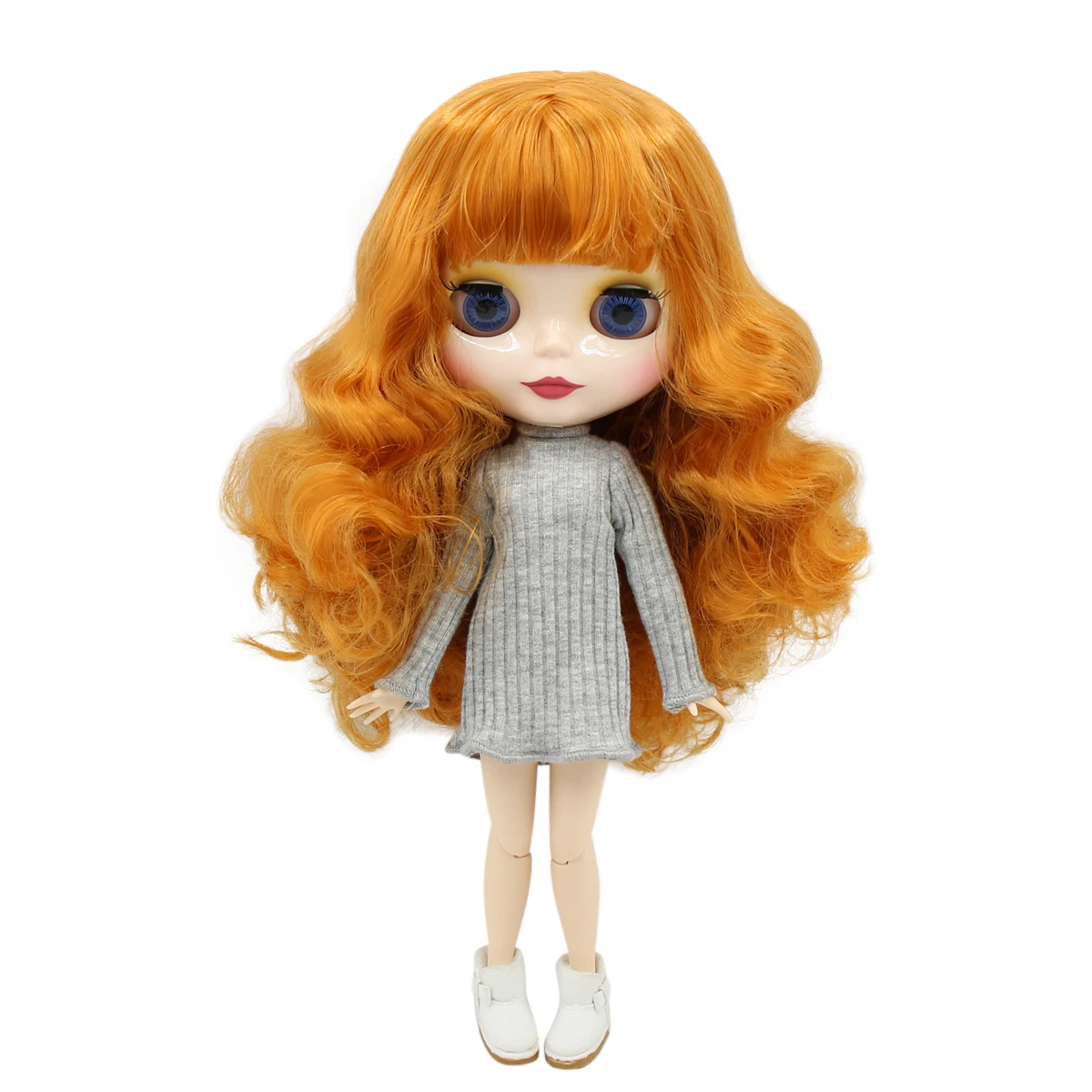Ледяная кукла DBS Blyth 1/6 bjd белая кожа для суставов тела кудрявые оранжевые волосы с
