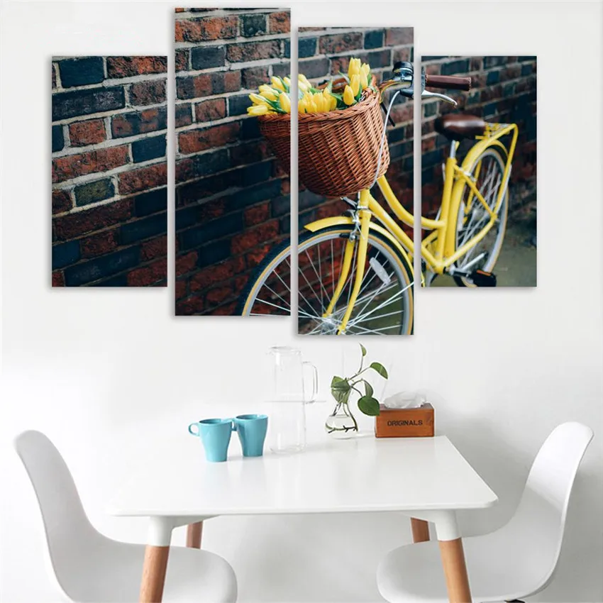 4 шт. холст картины художника велосипед плакат с велосипедом плоской подошве из