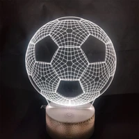 football 3d usb table lamp acrylic led night light touch 7 color party home decorative light kids gift toy