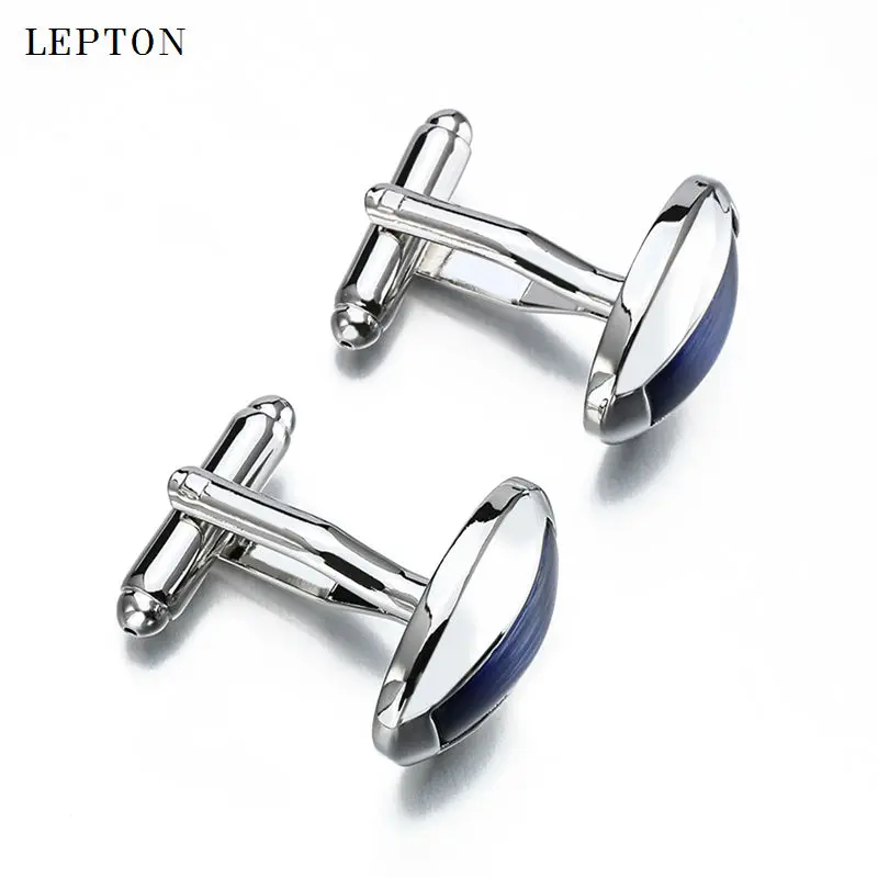 Низкие Роскошные темно синие опаловые запонки для мужчин модные