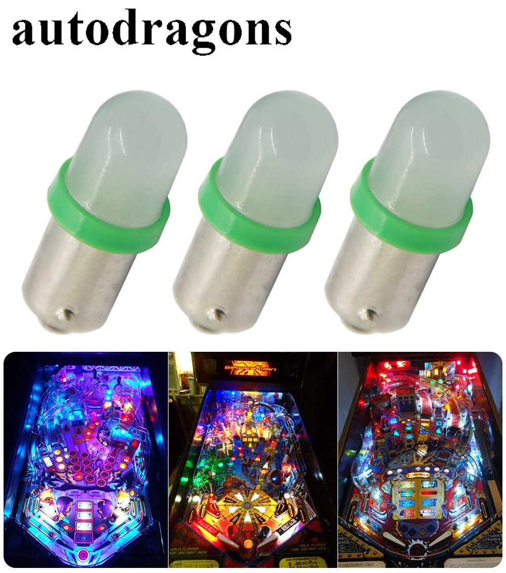 Autodragons 100x#1893#44#47#1847 BA9S 1SMD светодиодный пинбол машины светильник лампочка 6,3 V красный