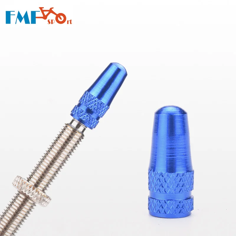 BLUE 1pair 1 пара велосипедных клапанов крышка Presta клапан газовый рот крышка дорожный велосипед городской велосипед Алюминиевый сплав ЧПУ Сверхлегкий шиномонтажный клапан крышка FMF - Цвет: BLUE 1pair