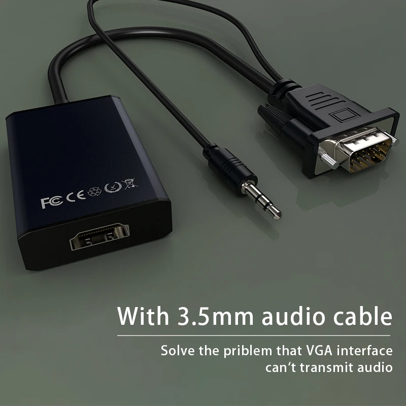 Внешний адаптер GCX с аудио 1080P VGA2HDMI видеоадаптер для ПК в HD ТВ проектор VGA штекер HDMI