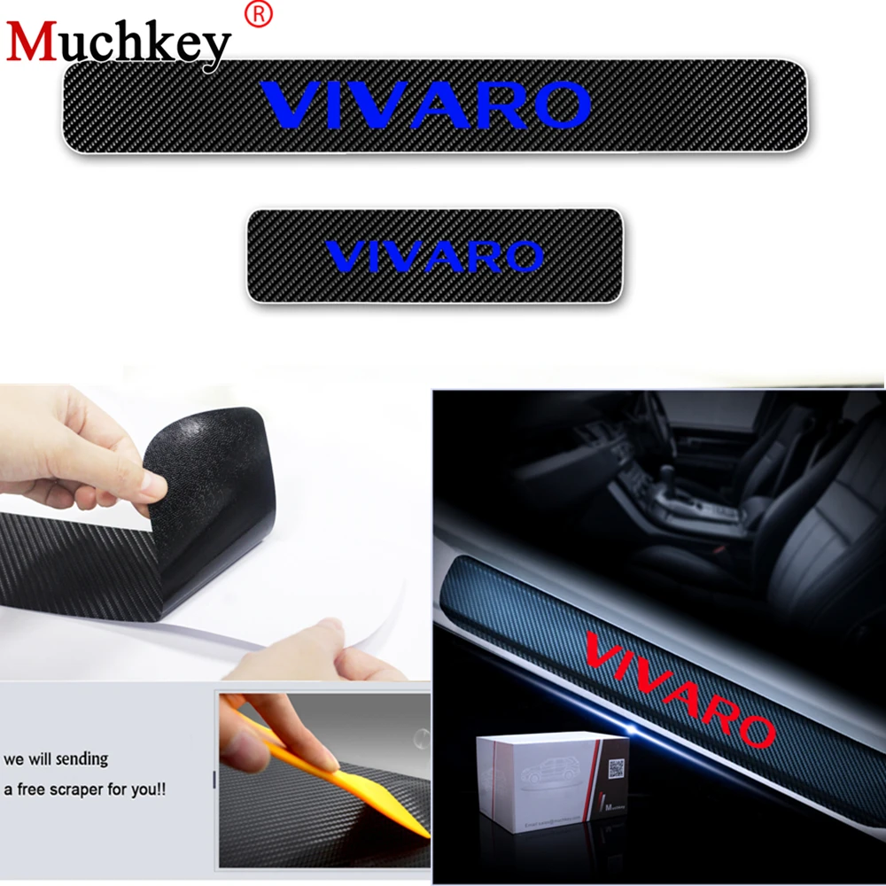 4Pcs Carbon Fiber Vinyl Car Door Protector Scuff Plate Sill Guards Sticker For Opel VIVARO Styling Auto Accessories | Автомобили и