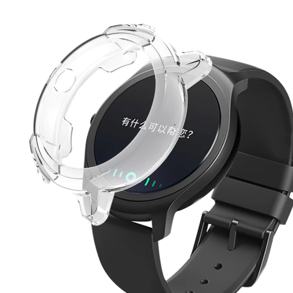 Универсальный защитный чехол для Ticwatch E черный/серебристый ТПУ Мягкий силиконовый чехол для часов противоударный-противоударный бампер оболочки аксессуары