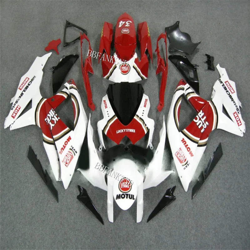 Набор обтекателей для Сузуки GSXR600 750 2008 2009 2010 aftermarket Обтекатели GSXR 600 K8 red Lucky Strike |