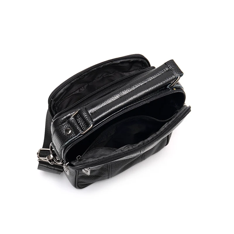 Men Genuine Leather Small Shoulder Bag Classic Top Handle Handbag Practical Messenger Cross Body Satchel Daily Use Casual Bags |