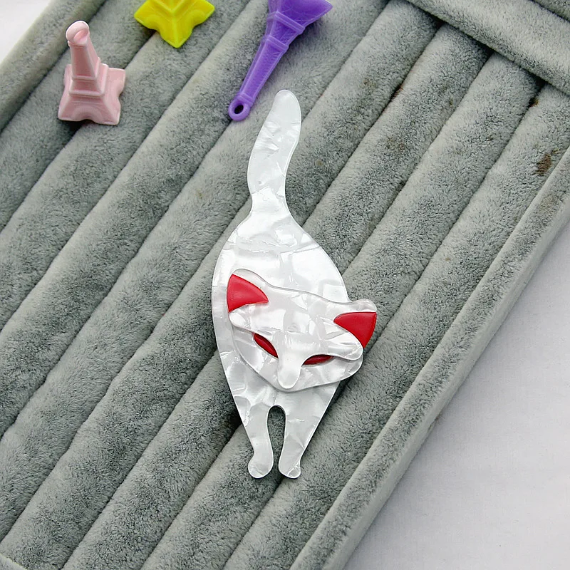 FishSheep Новые Акриловые броши-кошки для женщин милые большие пластиковые животные кошки брошь Лисичка и Булавки модные женские нагрудные булавки ювелирные изделия