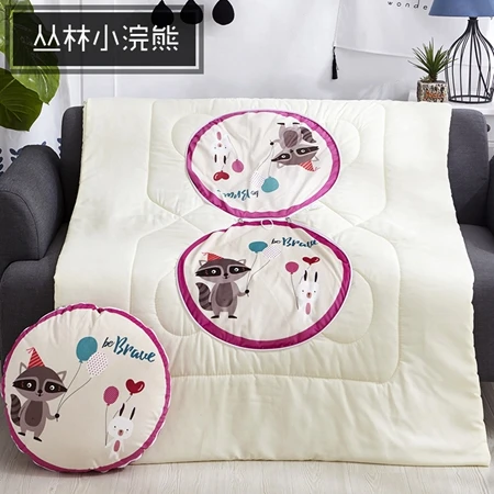 Cushion Blanket4 2 в 1 круглая подушка складное одеяло мультфильм Животные медведь лиса динозавр на кровати дети портативный диван пледы путешествия мягкие одеяла подушки - Цвет: Cushion Blanket4
