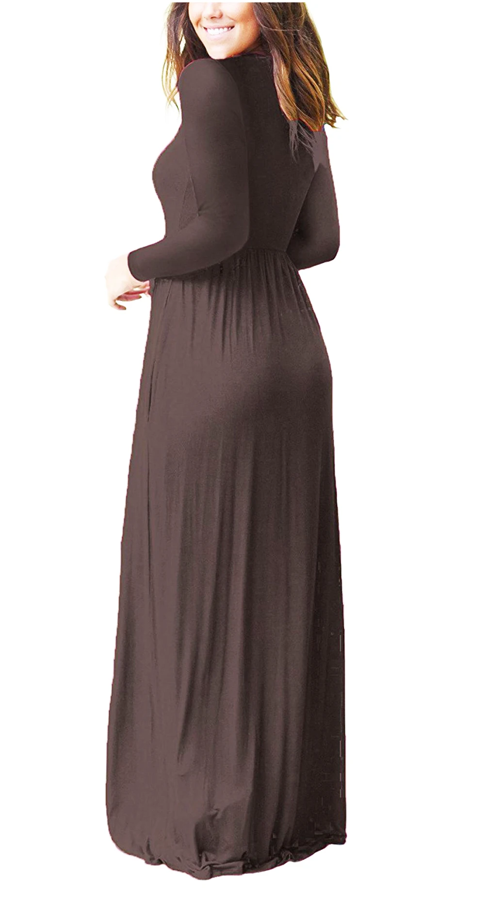 Vestidos Gravidas Одежда однотонное платье для беременных с длинным рукавом Макси низ вечерние платья для беременных женская одежда