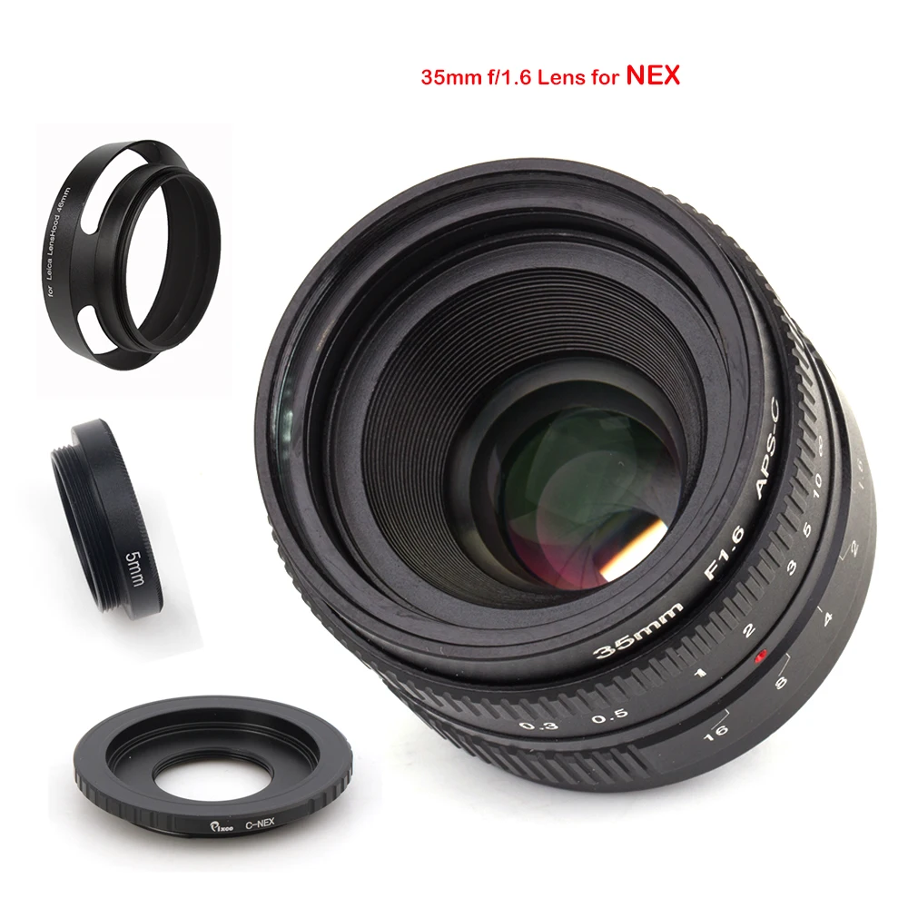 Объектив для Nikon 1 Micro 6 Pentax Q Nex Fuji EOS M камеры бленды макрокольца крепления 16 мм C|aps-c