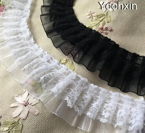 5 см Широкий роскошный хлопок вышивка белый черный кружево ткань DIY швейный воротник лента для аппликации отделка платье Гипюр Свадебные Поставки