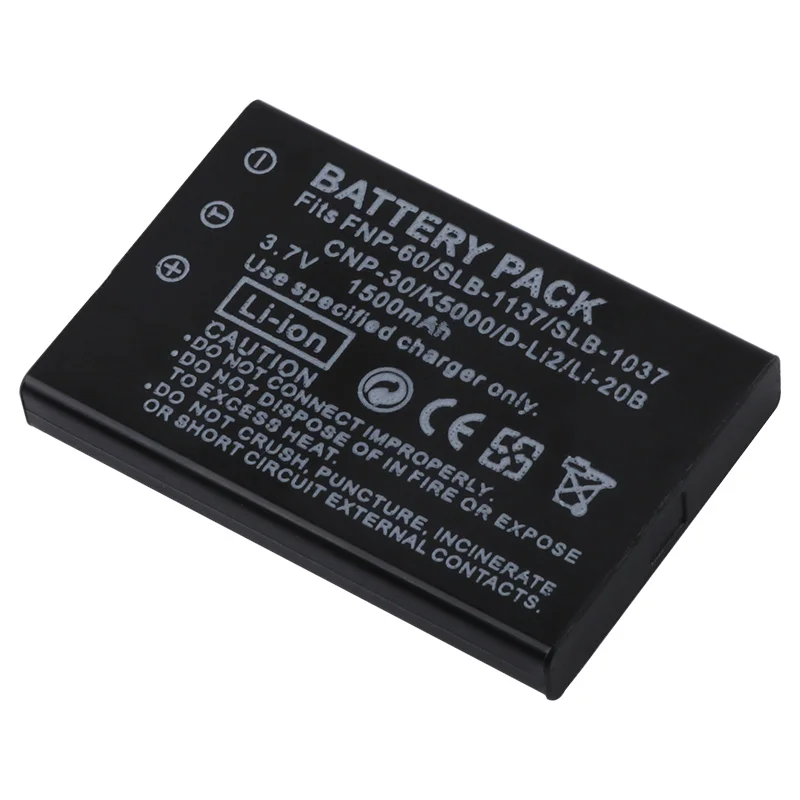 One battery Титановый Электролитный электрод со случайно выбранным 2 шт. 1500 мА/ч, FNP-60 NP60 Батарея+ USB ЖК-дисплей Зарядное устройство для ЖК-дисплея с подсветкой Fujifilm NP-60 Kodak KLIC-5000 samsung SLB-1137 Olympus LI-20B Батарея - Цвет: One battery
