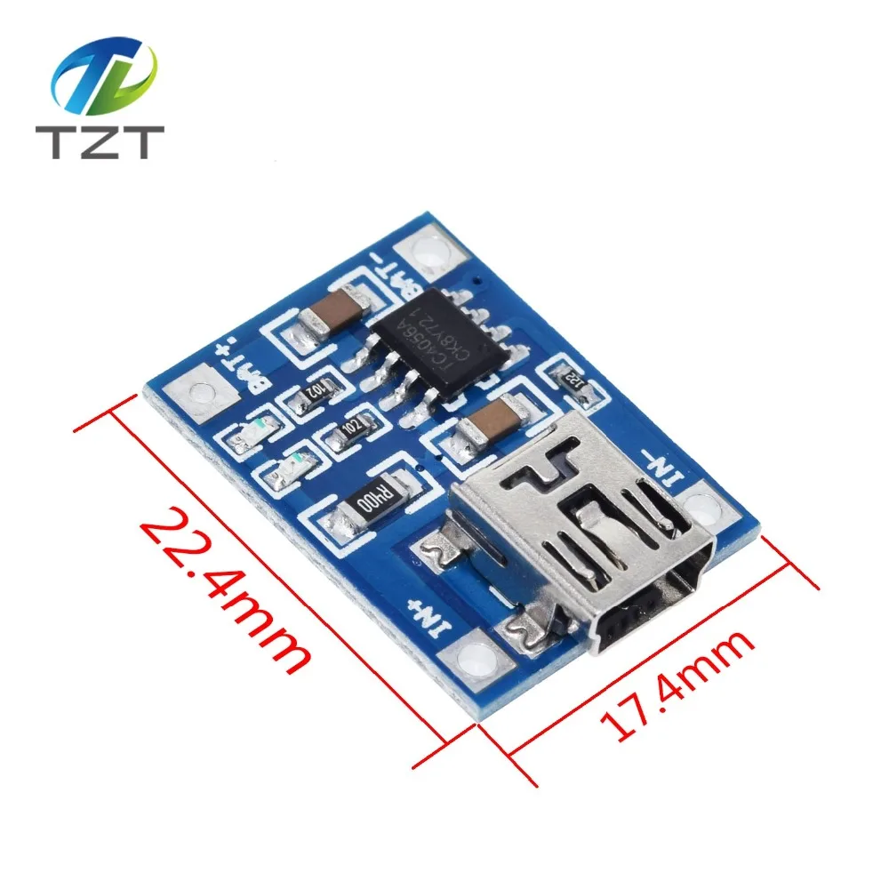 TZT тип-c/Micro USB 5V 1A 18650 TP4056 модуль зарядного устройства литиевой батареи зарядная плата с защитой двойные функции 1A li-ion