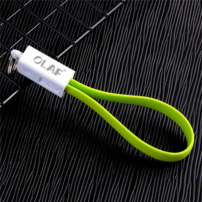Олаф мини брелок Micro USB кабель для iPhone 8 7 для освещения USB кабель для зарядного устройства портативный зарядный кабель для синхронизации данных USB аксессуар - Цвет: Green