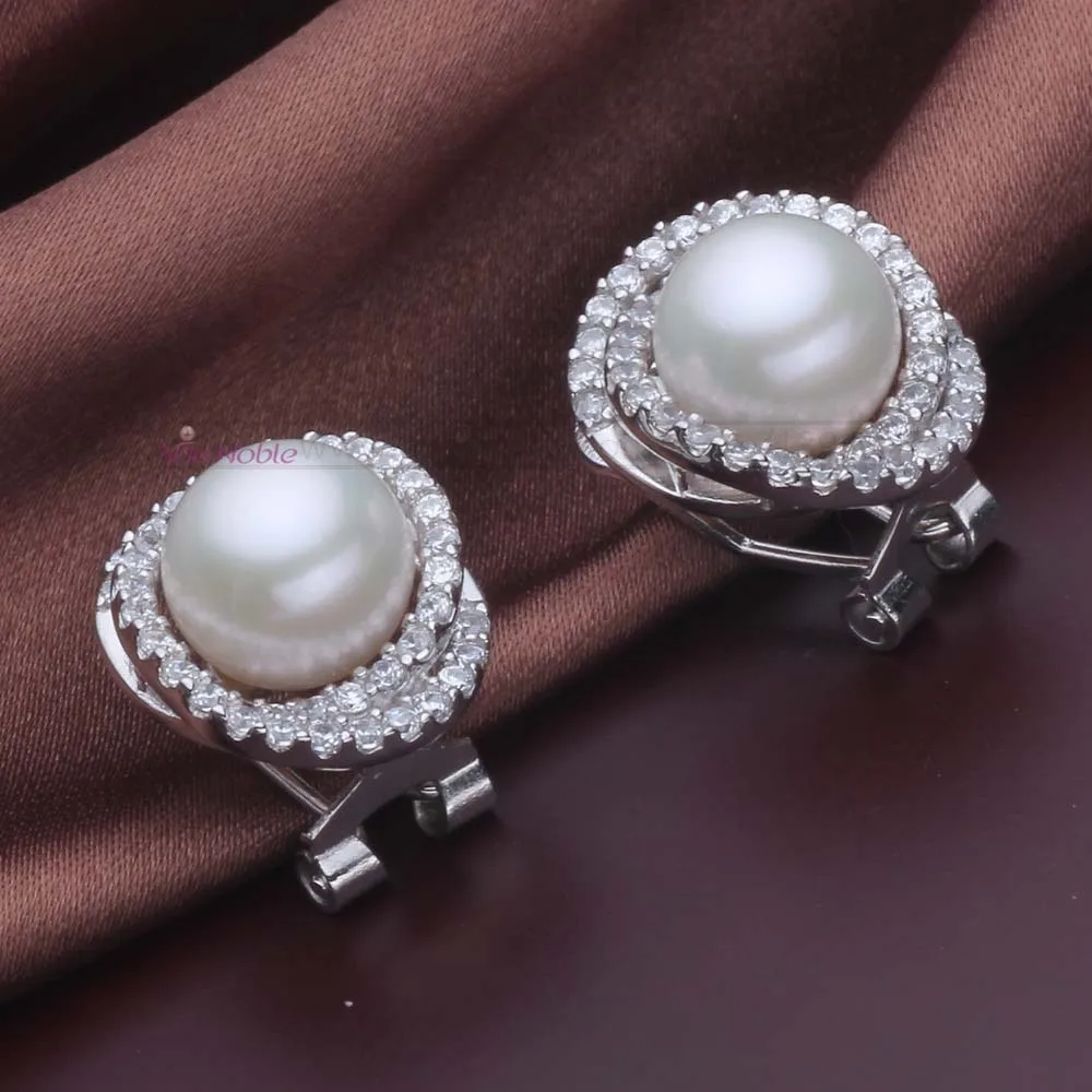 Женские серьги Клипсы из серебра 925 пробы с натуральным жемчугом|earrings dog|earring holder