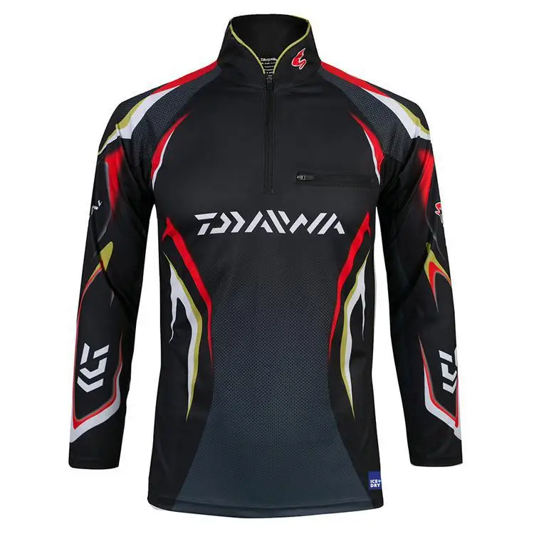 DAIWA Рыбалка Костюмы Для мужчин с длинным рукавом быстросохнущая Рыбалка рубашки для мальчиков Спорт на открытом воздухе Рыбалка одежда на молнии dawa, рыболовство куртки - Цвет: 30