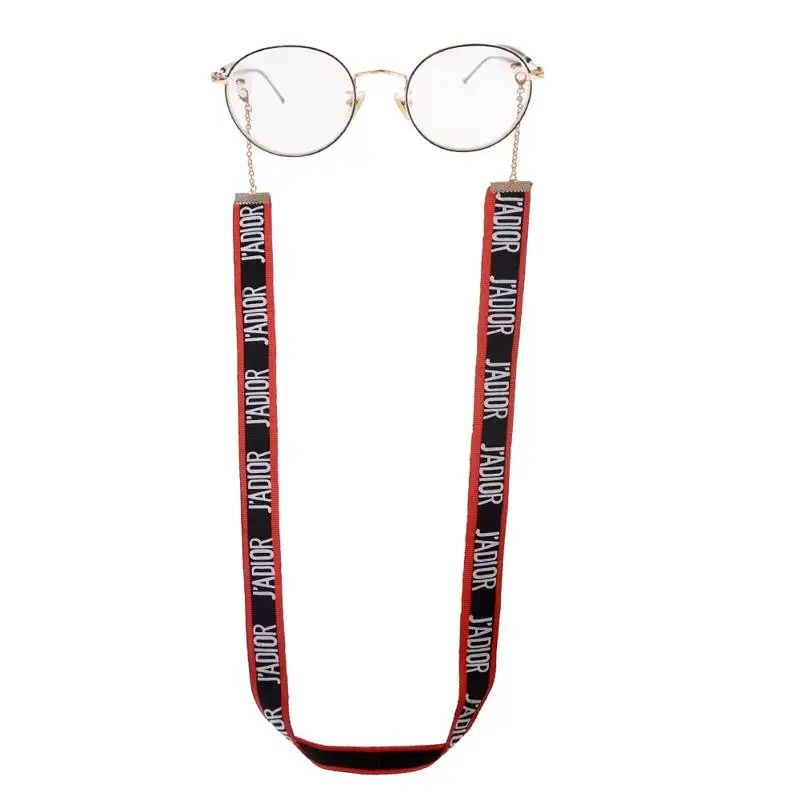 B Black 90cm Модные алфавит в ритме уличной моды солнцезащитные очки для женщин с завязками на шее цепь шнур Колье-чокер цепи личность очки держатель сумка на ремешке-цепочке - Цвет: B Black 90cm