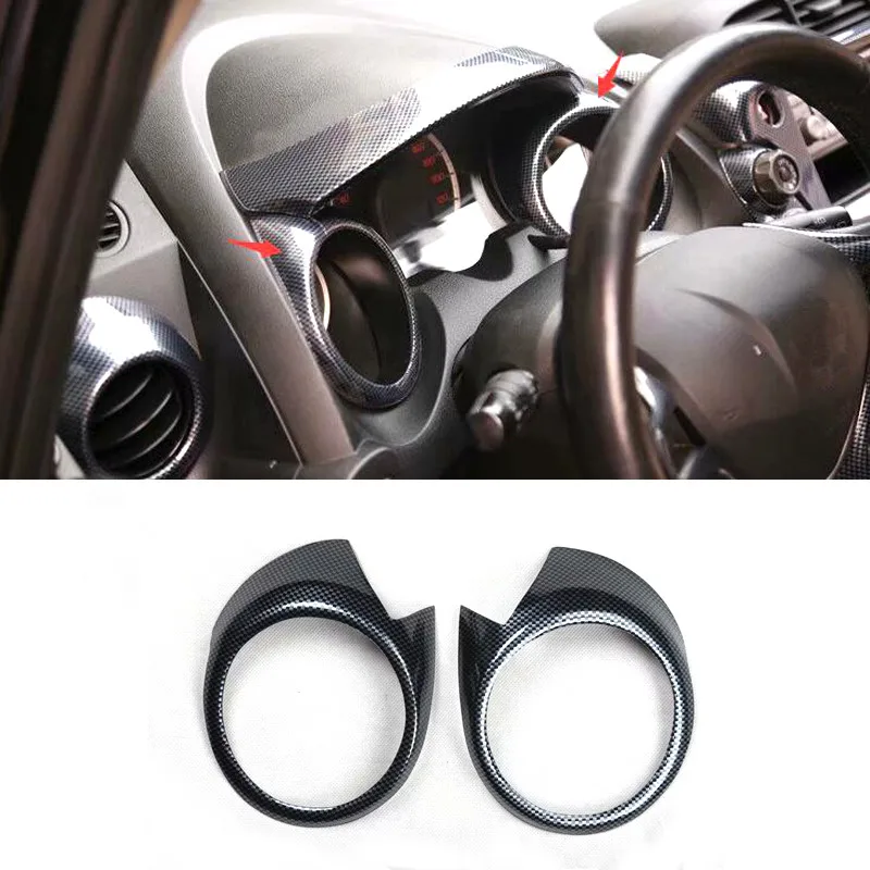 

2Pcs/set Car Accessories For Honda FIT 2008-2013 Car Dashboard Instrument Decor Ring Stickers Car Styling ABS Carbon Fiber Style