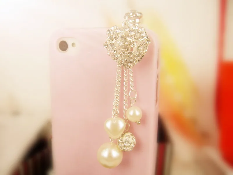 

Heart Full Of Diamonds And Pearl Anti Dust Plug For Iphone6 6s For Samsung S6 For Xiaomi Meizu And All 3.5mm Earphone Jack Plug