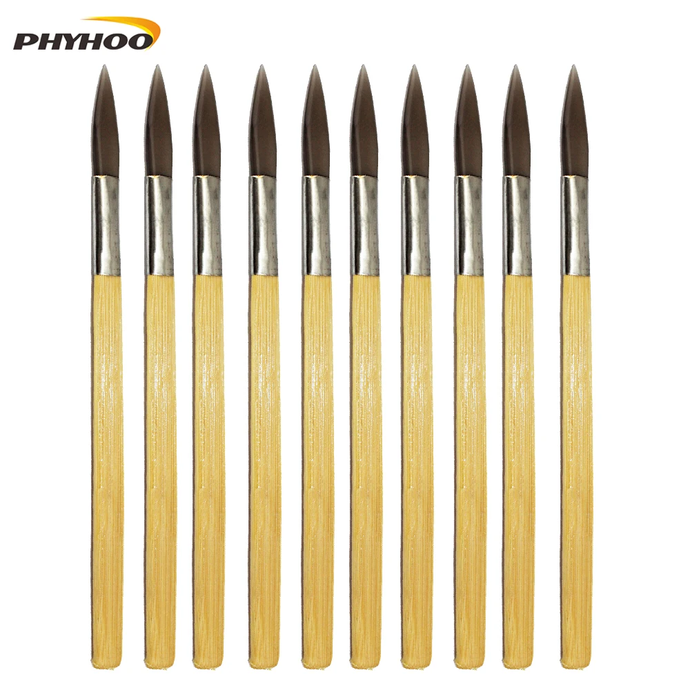 

10pcs/bag Agate Burnishers with Bamboo Handle Sword Shape Gold Polishing Tool
