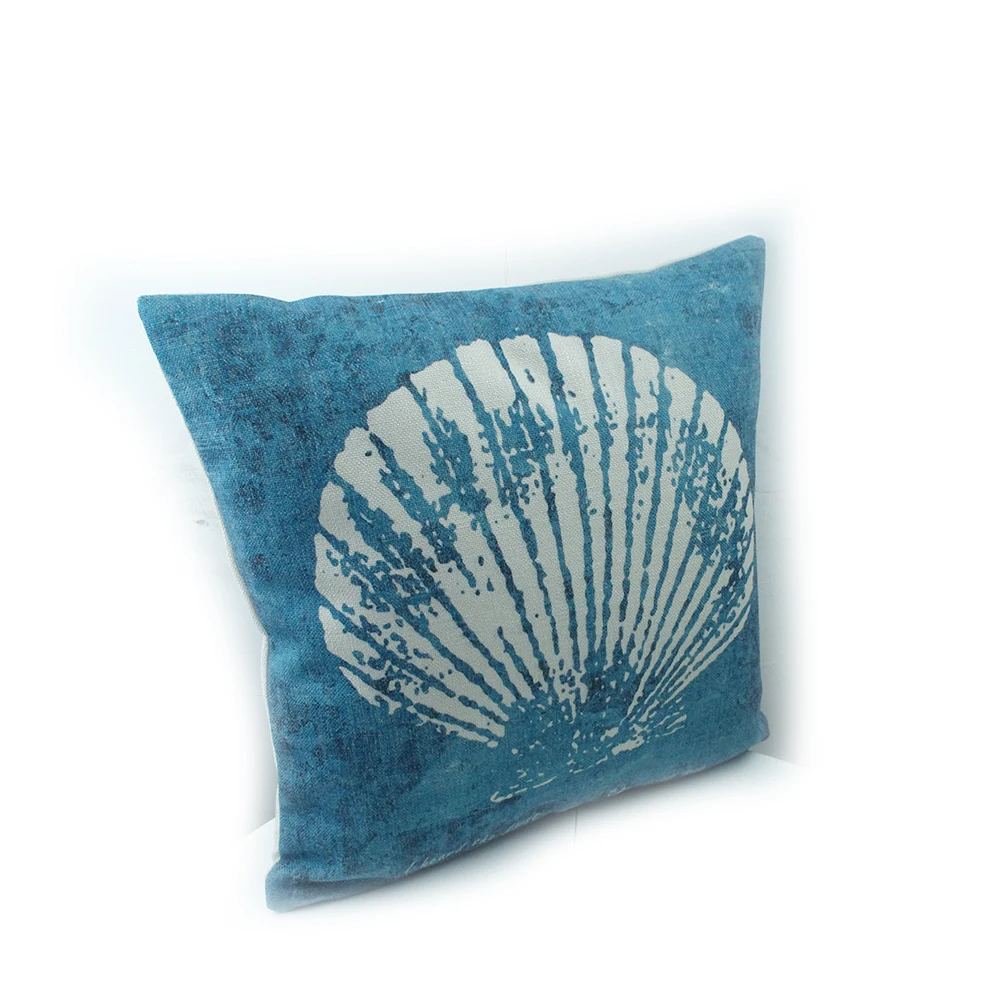 Голубая морская животная оболочка из хлопка и льна | Дом сад